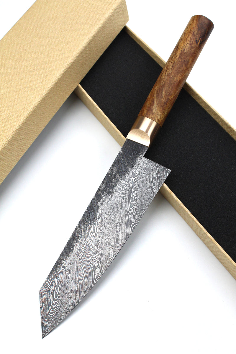 Damascus Santoku 320L Beech
