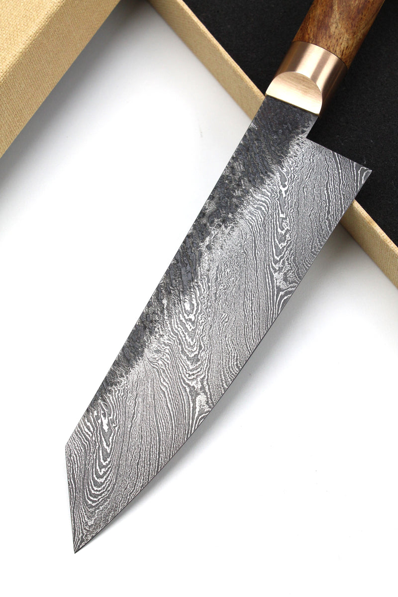 Damascus Santoku 320L Beech