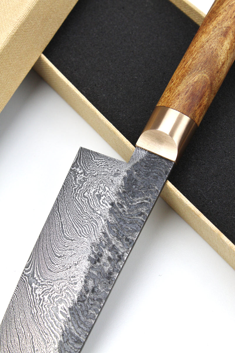 Damascus Santoku 320L Beech