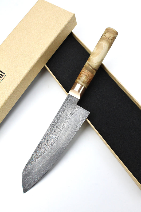 Damascus Santoku 500L Maple