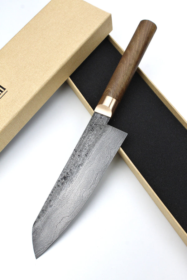 Damascus Santoku 500L Walnut