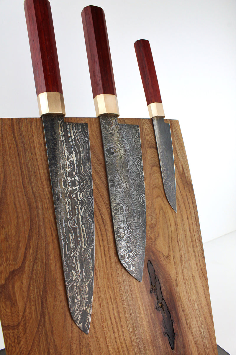 Premium Knife Set Octagonal Padouk