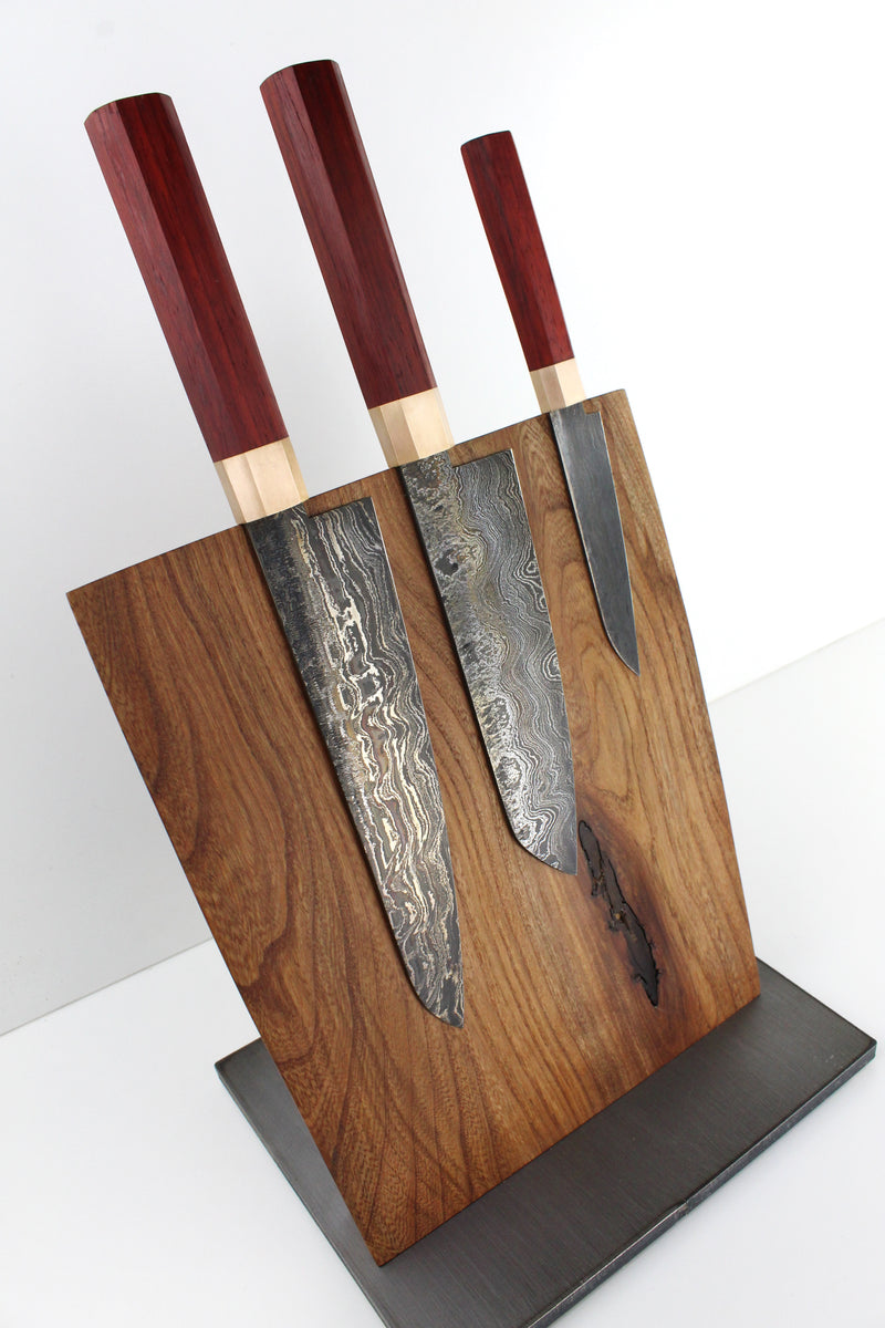 Premium Knife Set Octagonal Padouk