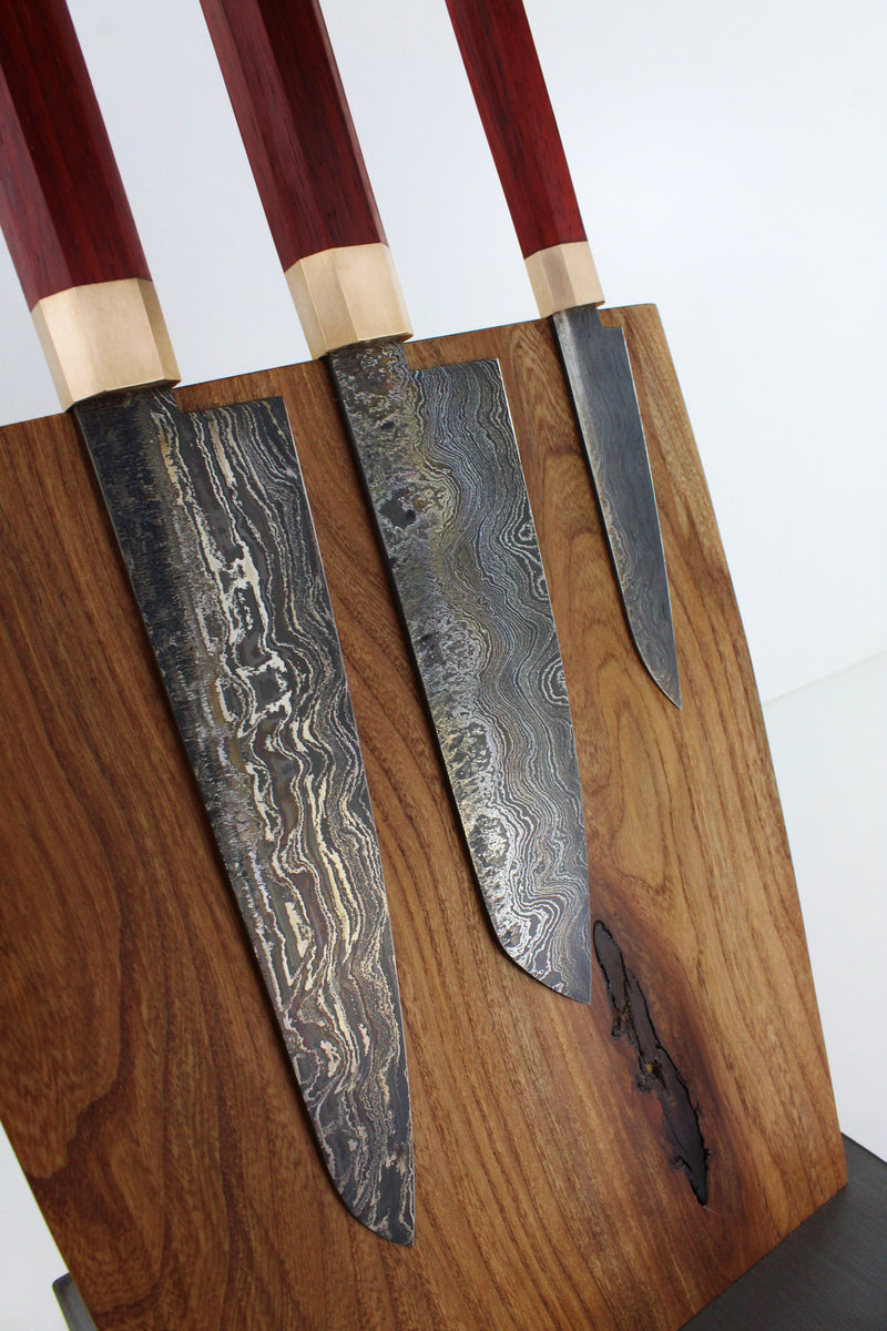 Premium Knife Set Octagonal Padouk