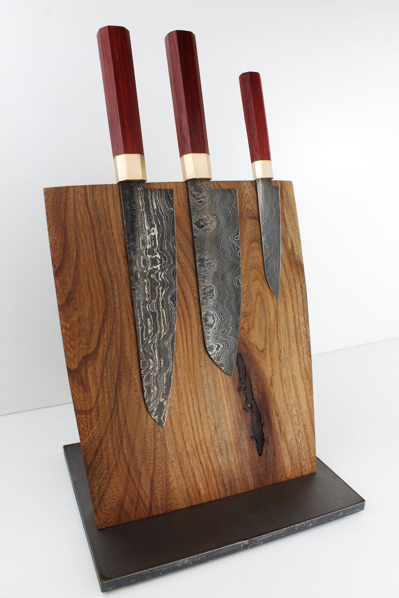 Premium Knife Set Octagonal Padouk
