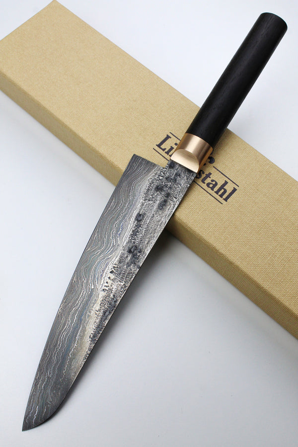 Gyuto Damascus Bog Oak 500L