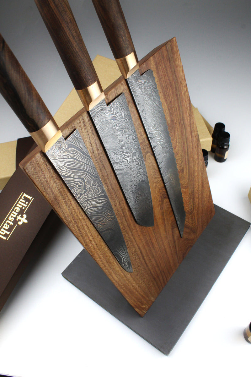 Premium Knife Set Oval Walnut